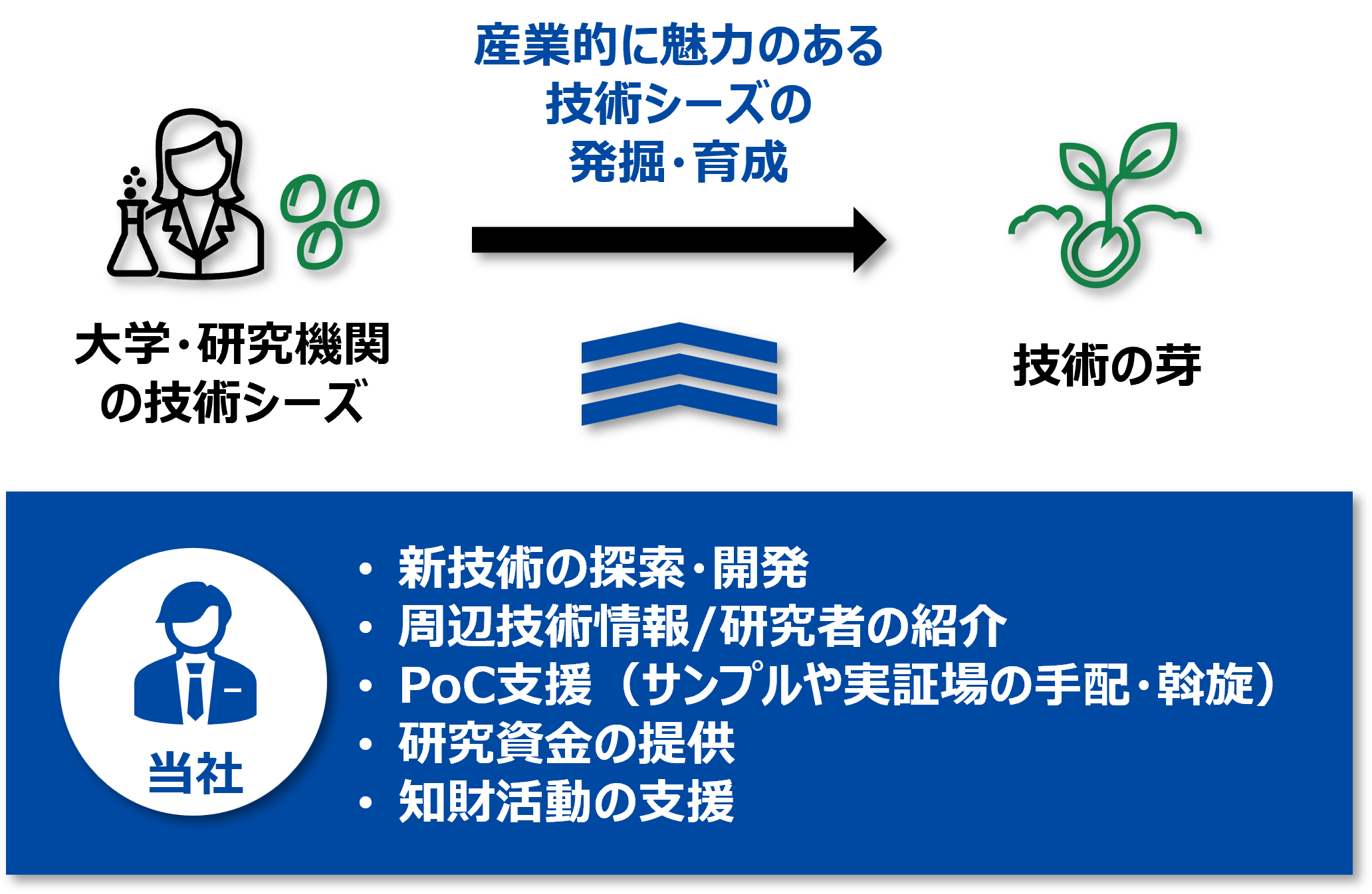 価値を最大化し、産業的に魅力のある技術シーズへと育てる